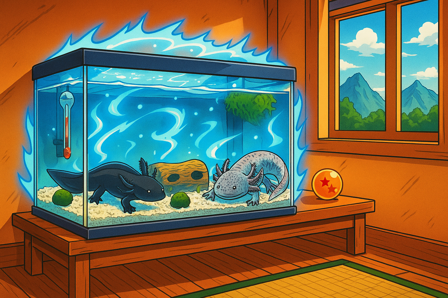 Pepeca & Axol no Aquário